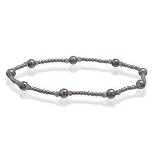 Magnetic Hematite Anklet, Beaded Gemstone Anklet Stretchable